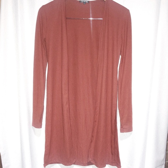 Splash Cardigan Duster Sweater Rust color Size Small - Picture 2 of 7
